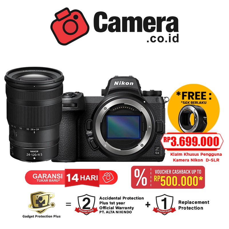 Jual Nikon Z6 Ii Nikon Z6ii Kit Z 24 120mm F4 S Kamera Mirrorless Garansi Resmi 2th Shopee 2198