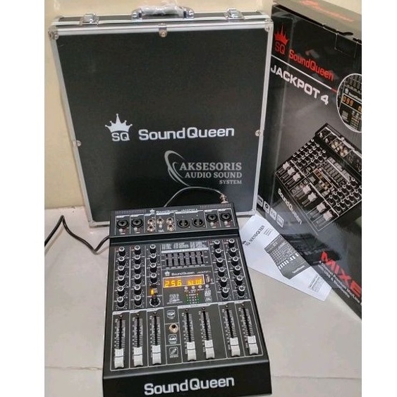 Mixer Soundqueen Jackpot 4 Efek Digital Reverb 256DSP Equaliser, Koper Kualitas bagus Original Produ