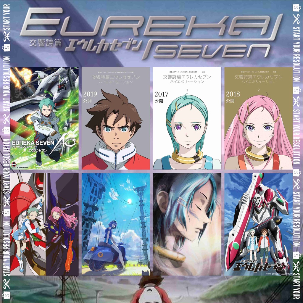Poster Anime Mecha Eureka Seven / Anemone / Renton Thurston / Eureka Thurston | Bahan Tebal Finishin