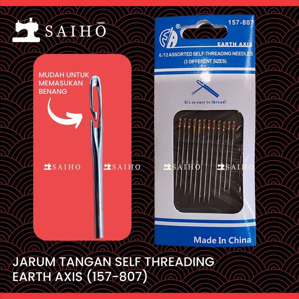 [EARTH AXIS] Jarum Jahit Tangan Self Threading ( 12 jarum)