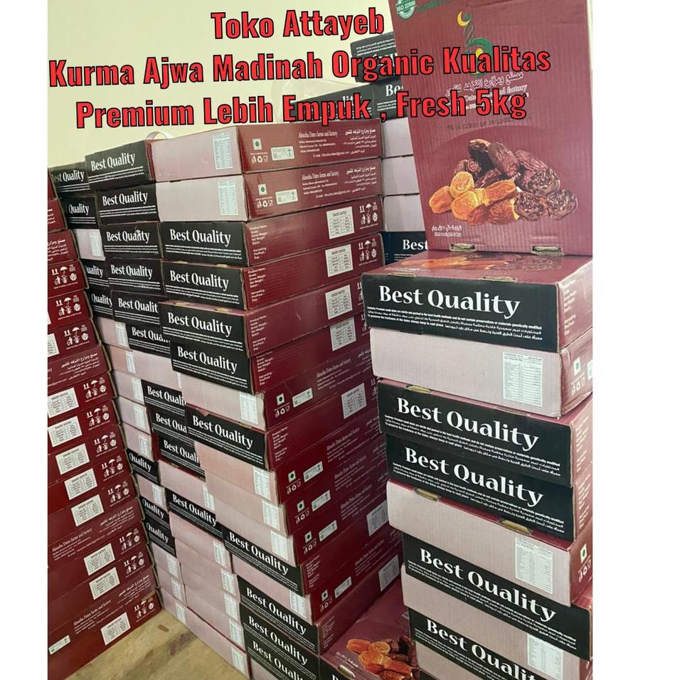 

ぷ Kurma Ajwa Madinah Organic Alhnuzha VIP 500gr Kualitas Permium Fresh Kurma Lebih Empuk JOMBO ⇝