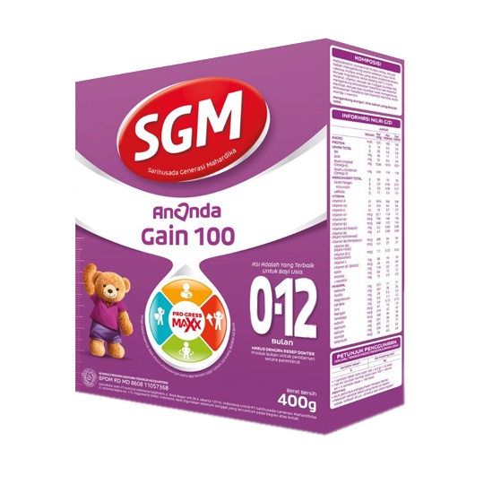 SGM Ananda Gain 100 0-12 Bulan Susu Bubuk 400 g