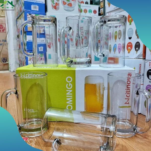 PGC-Gelas Domingo Citinova/Gelas Kaca/Gelas Beer Besar/Gelas Gagang ISI 6 PCS