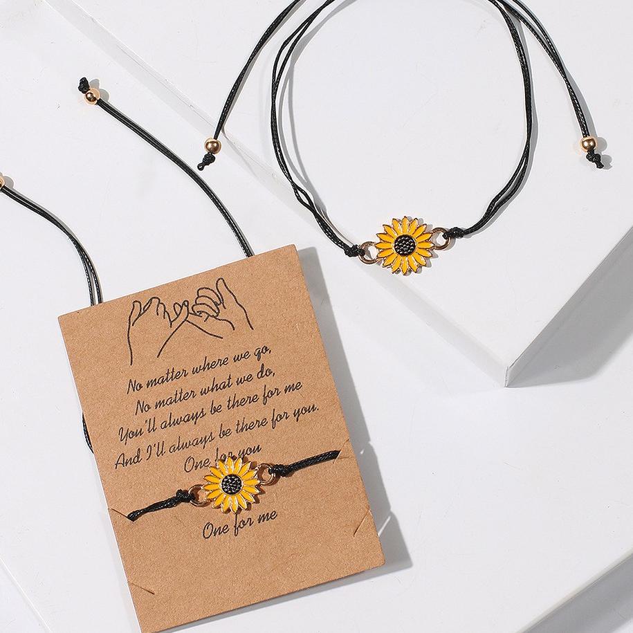 ⤴ OVERFLOWS.ID Gelang Tali Couple Persahabatan Untuk Pasangan Bunga Matahari Bintang Bralet Sun Flow