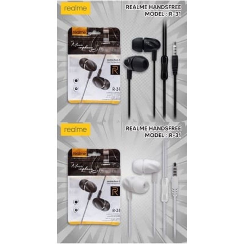 Headset REALME R-31 BASS Handsfree REALME MUSIC R31 BASS Music Earphone REALME R-31 BASS