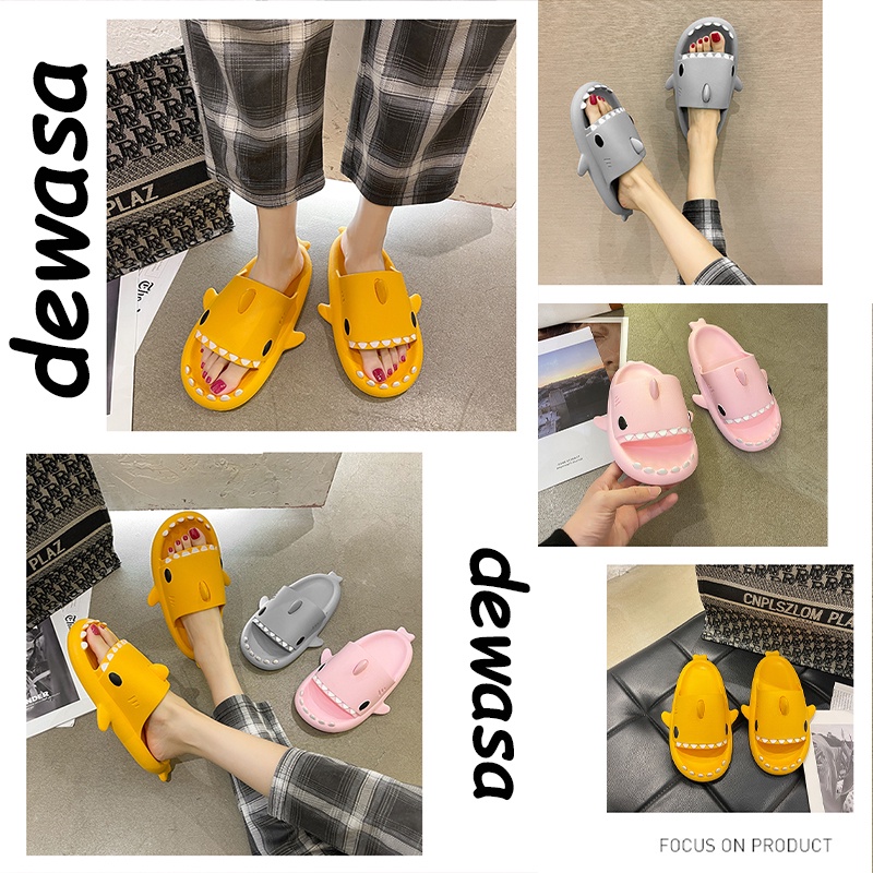 Sandal Hiu Sendal Shark Dewasa Sandal Rumah Wanita Eva Lembut Ringan Nyaman Sandal Pasangan Korea Selatan Dalam Kamar Mandi SIZE 36-45