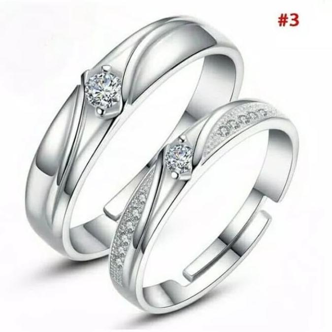 Cincin Single Perak 925 Pria - Wanita Pasangan Tunangan Nikah S925