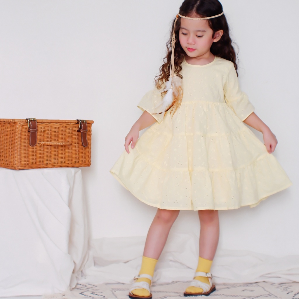 [The Sunny Dress] Dress Anak Perempuan Embroidery Berkualitas Stego Kids