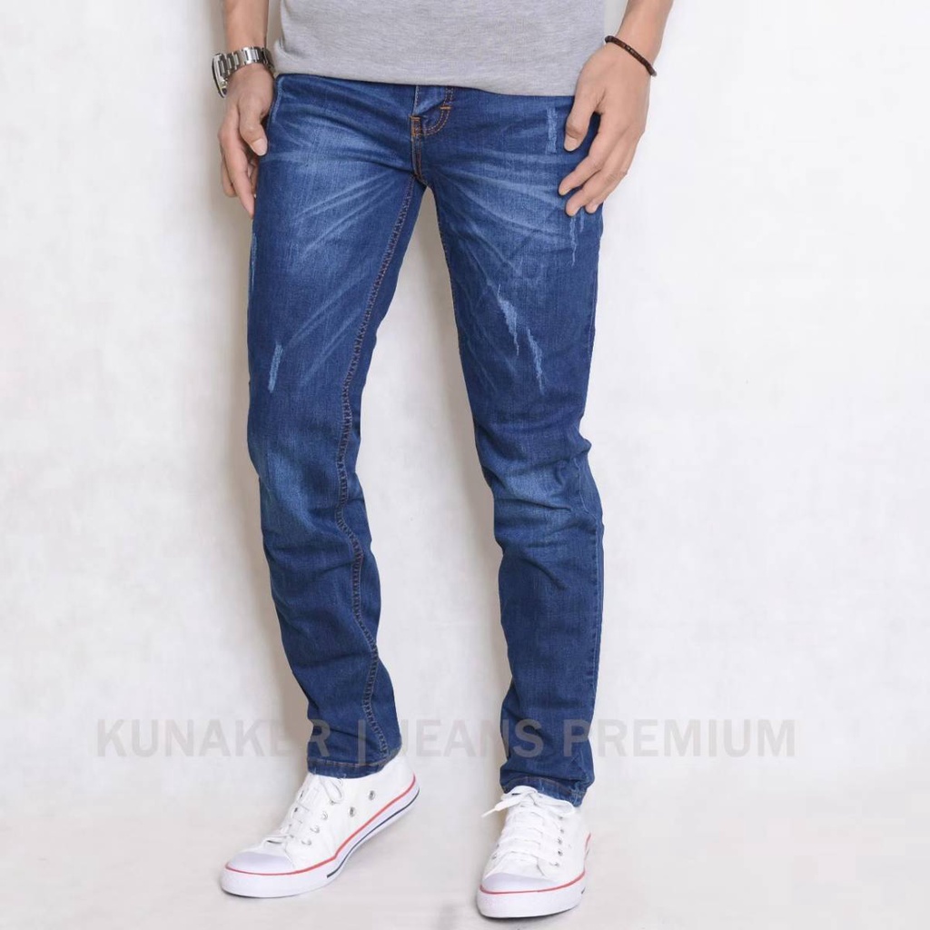 Celana Panjang Jeans Sobek Slimfit Celana Jeans Sobek Pria Ripped Robek Slimfit Pensil Skinny Stretch Sobek Distroy Terkini