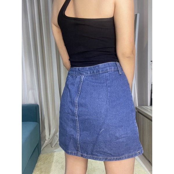 PREMIUM SKIRT JEANS FRONT BUTTON