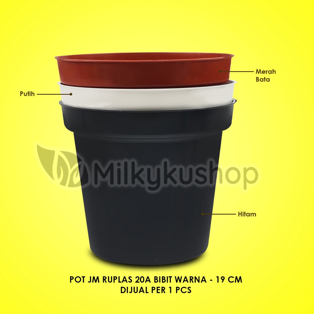 POT JM RUPLAS 20A BIBIT WARNA 19 CM - PAKET 1 PCS - POT BUNGA TANAMAN