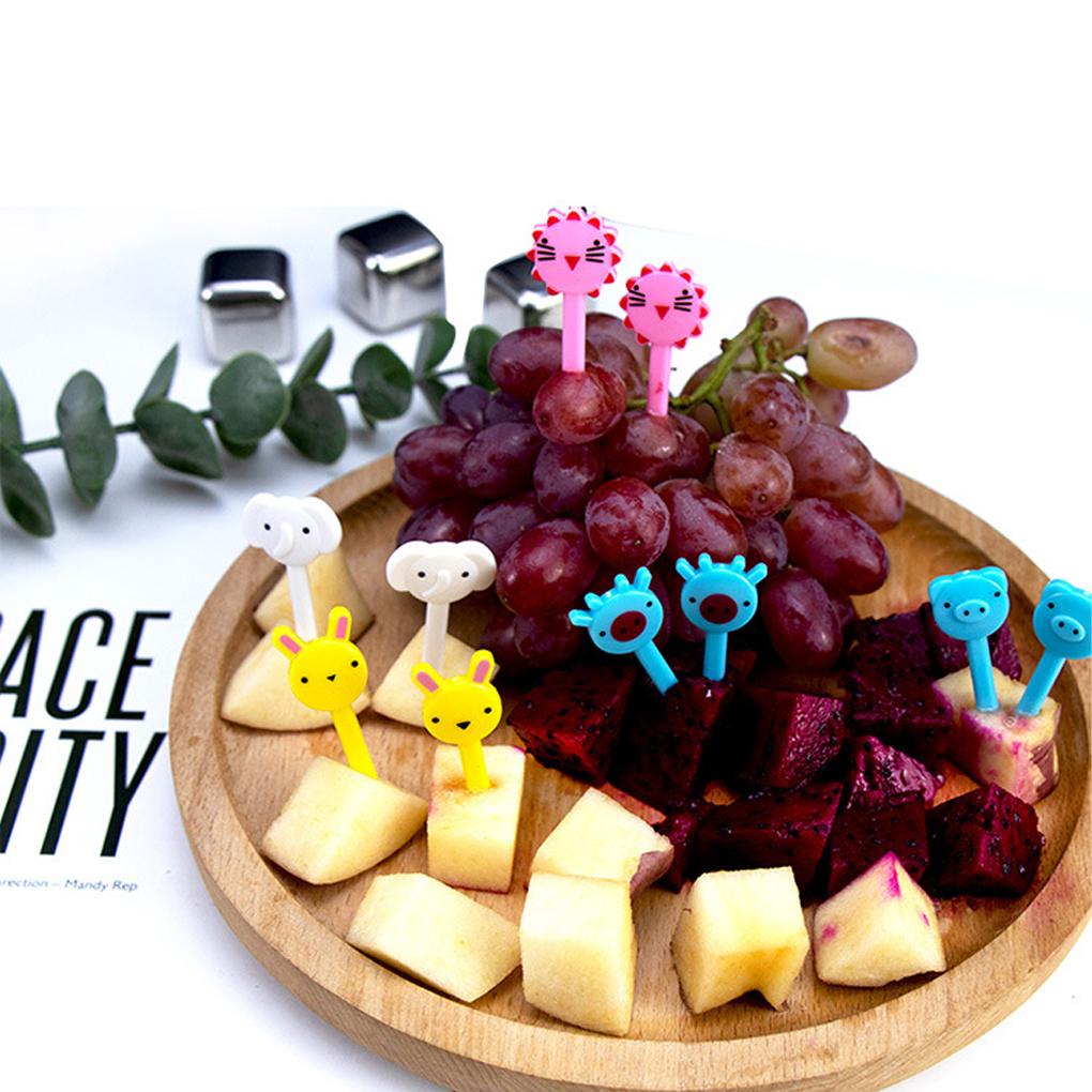 10pcs Mini Animals Food Picks Kids Fun Lunch Box Decor Stick Gaya Lucu Tusuk Gigi Reusable Dekorasi Pesta Dessert Buah