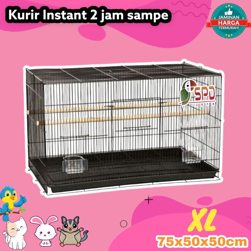 KANDANG KUCING BURUNG BESI LIPAT MURAH JUMBO Size XXL 75X50X55 CM