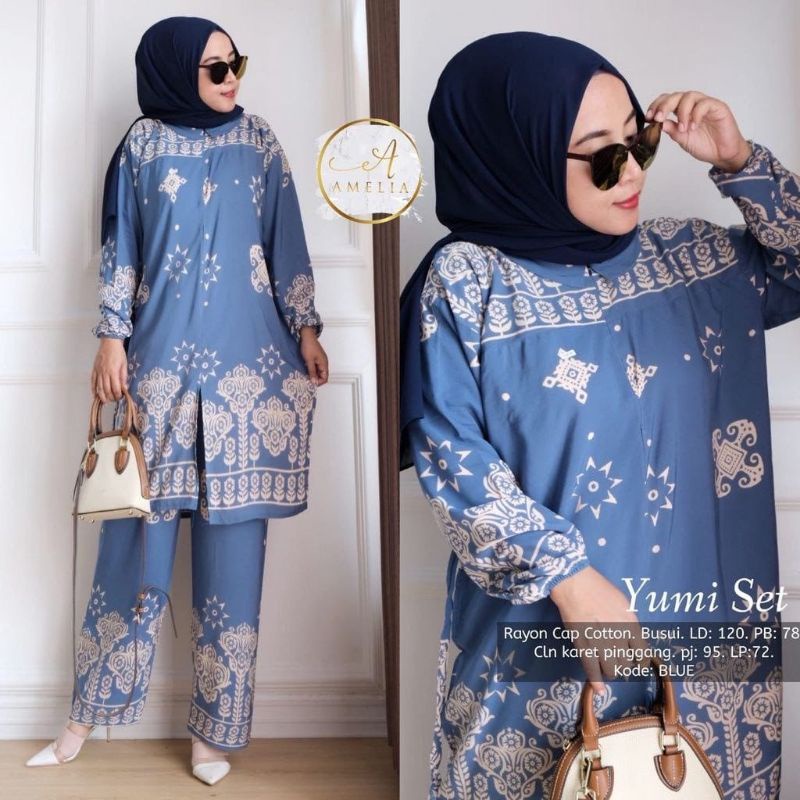 SETELAN WANITA/SETELAN TUNIK DASTER ARAB DRESS EMIRA/ SET JUMBO/ONE SET WAKA WAKA
