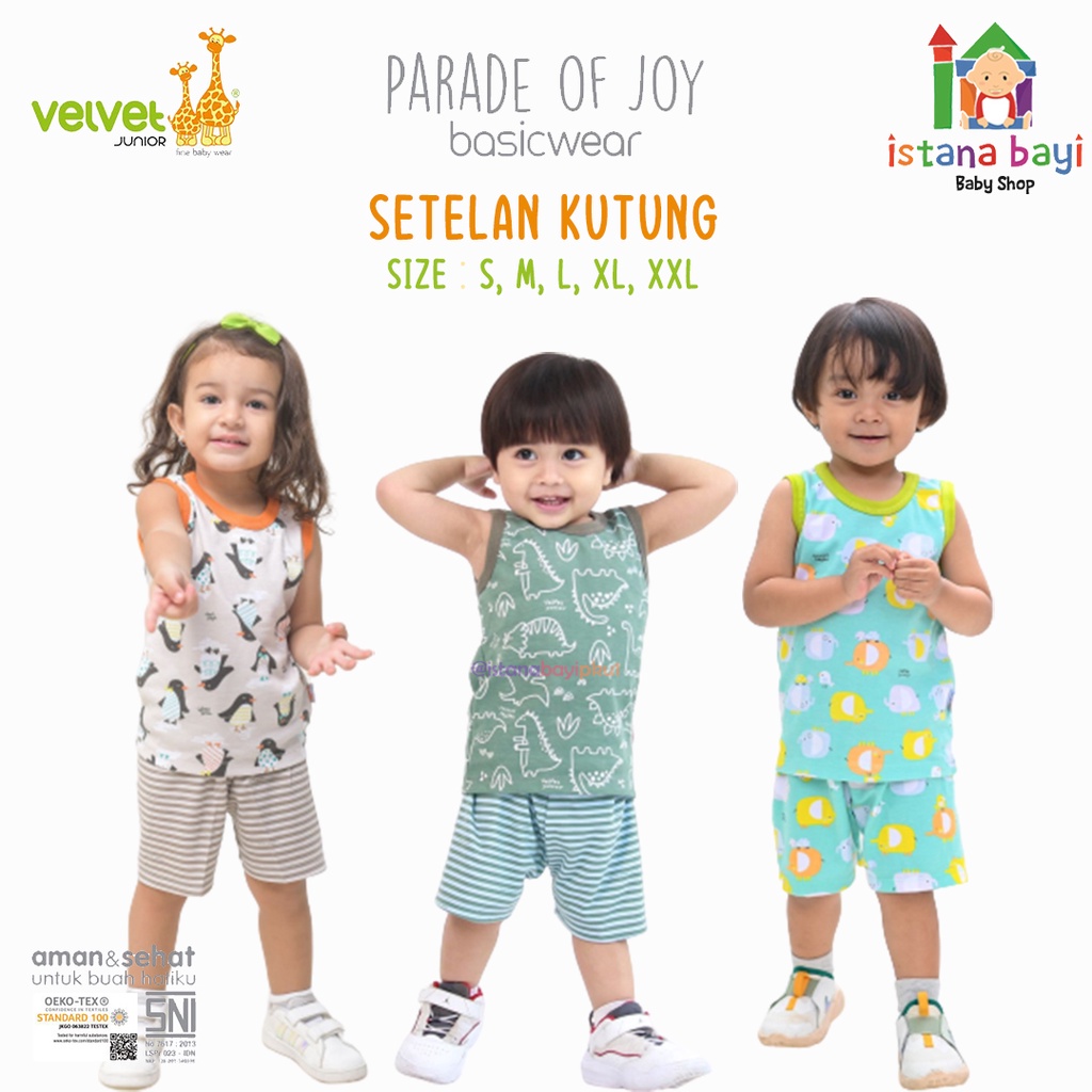 Velvet Junior GREAT ADVENTURE Setelan Kutung SML-Velvet Piyama Bayi Setelan Piyama anak