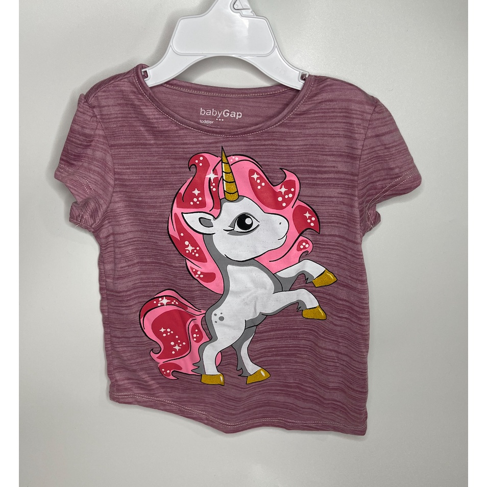 A5013 BABY GAP unicorn t-shirt for girls / baju anak kecil bayi remaja girl bodysuit jumper pakaian perempuan laki laki cowo cewe cewek cowok kemeja overall lucu unik imut gemas gemes murah sisa ekspor export kaos kaus