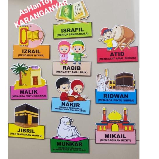 Langsung Dibeli Nama Malaikat,Hiasan Dinding Kelas,Malaikat,Peraga Nama Malaikat