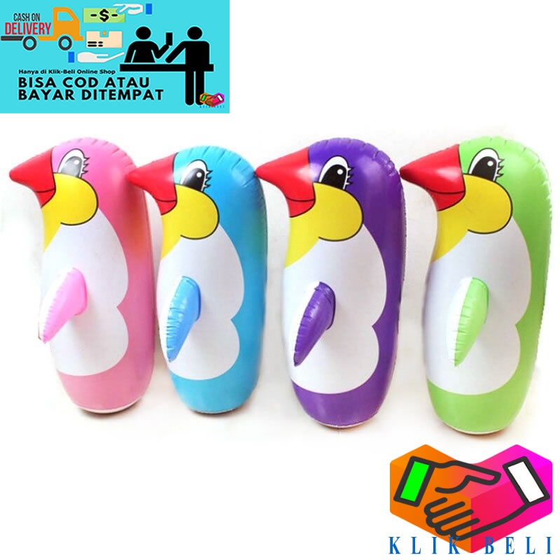 Mainan Balon Tinju Penguin Motif Karakter Tinju Tinjuan Samsak Anak Boneka Angin Berdiri Pinguin