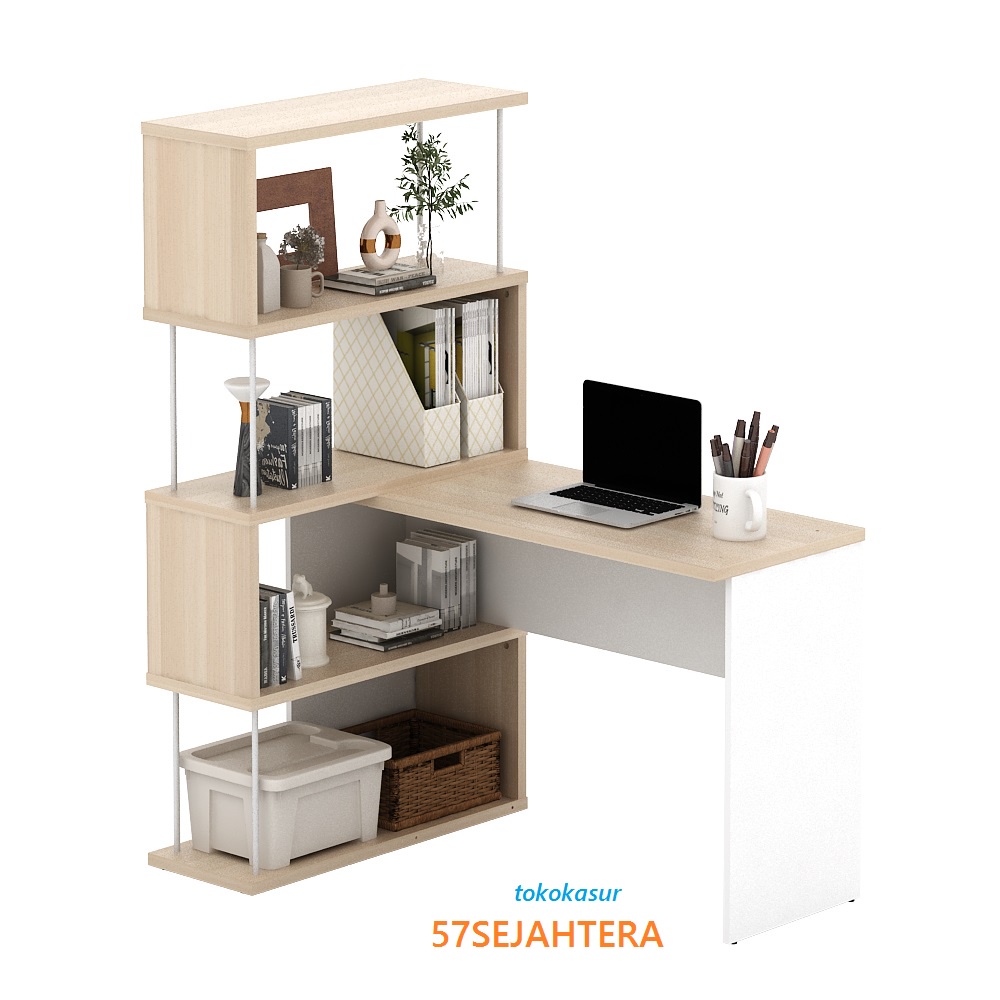 Jual Meja Belajar - Meja Kerja Minimalis dengan Rak Buku ZACK DK 80 ...