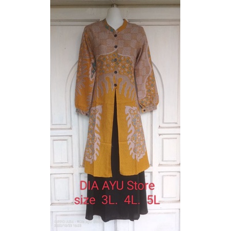 GAMIS KAFTAN BATIK ROMPI LEPAS 2IN1 BAND LIDYA