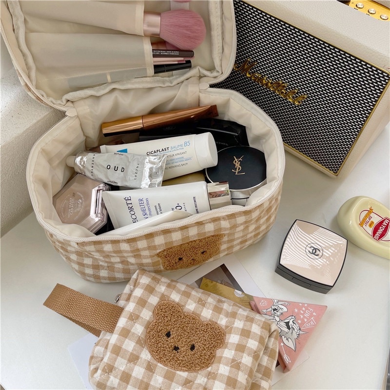 DECLYN COSMETIC BAG / TAS PENYIMPANAN PORTABEL WANITA BERKAPASITAS BESAR / POUCH MAKE UP TAHAN AIR / TAS MAKE UP TRAVEL MOTIF LUCU / TAS KOSMETIK TRAVEL PERJALANAN WANITA / TAS PERALATAN MANDI / TAS SKINCARE / POUCH ORGANIZER