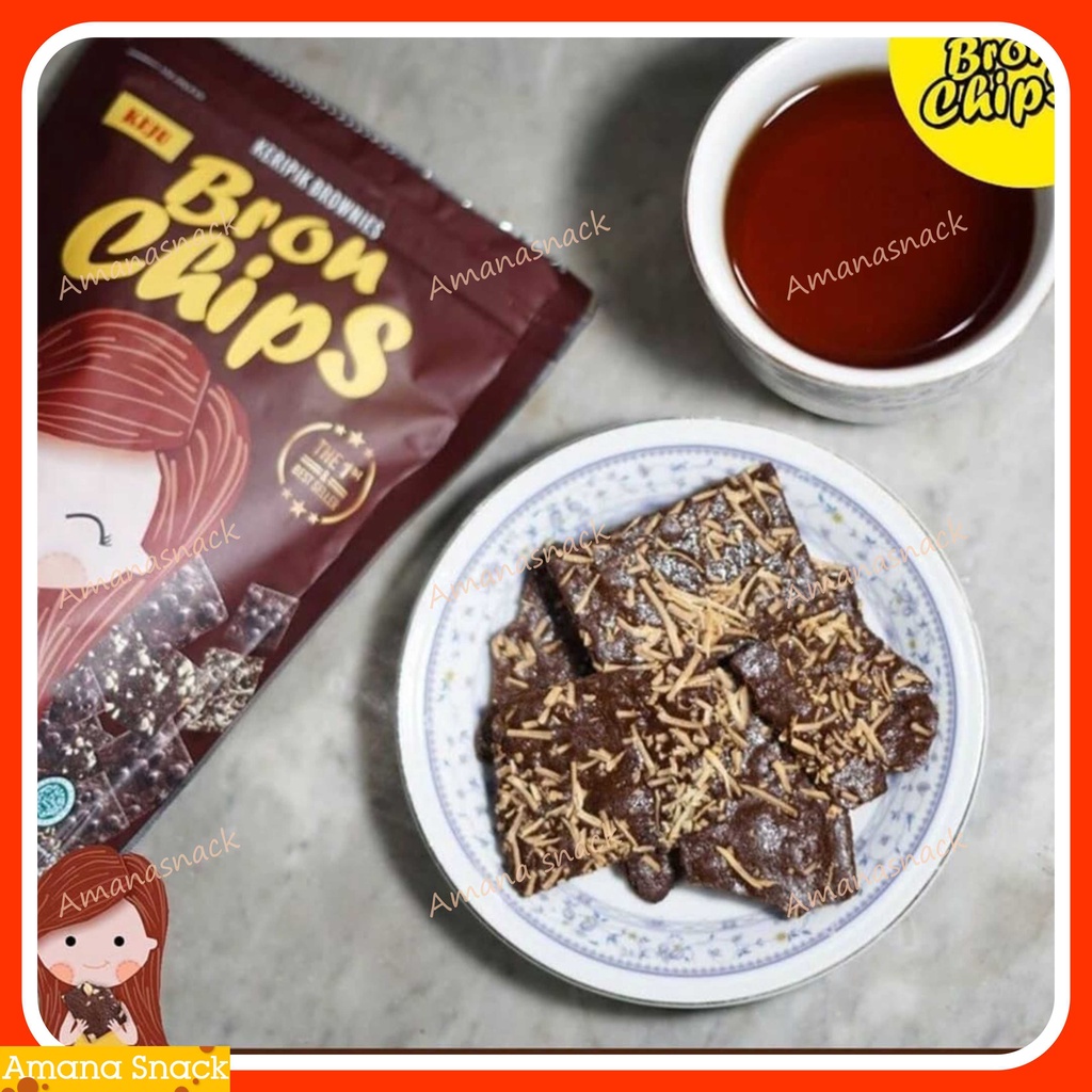 Keripik Brownies BRONCHIPS - Choco chips, Green tea, Keju, Kacang, Moccachino