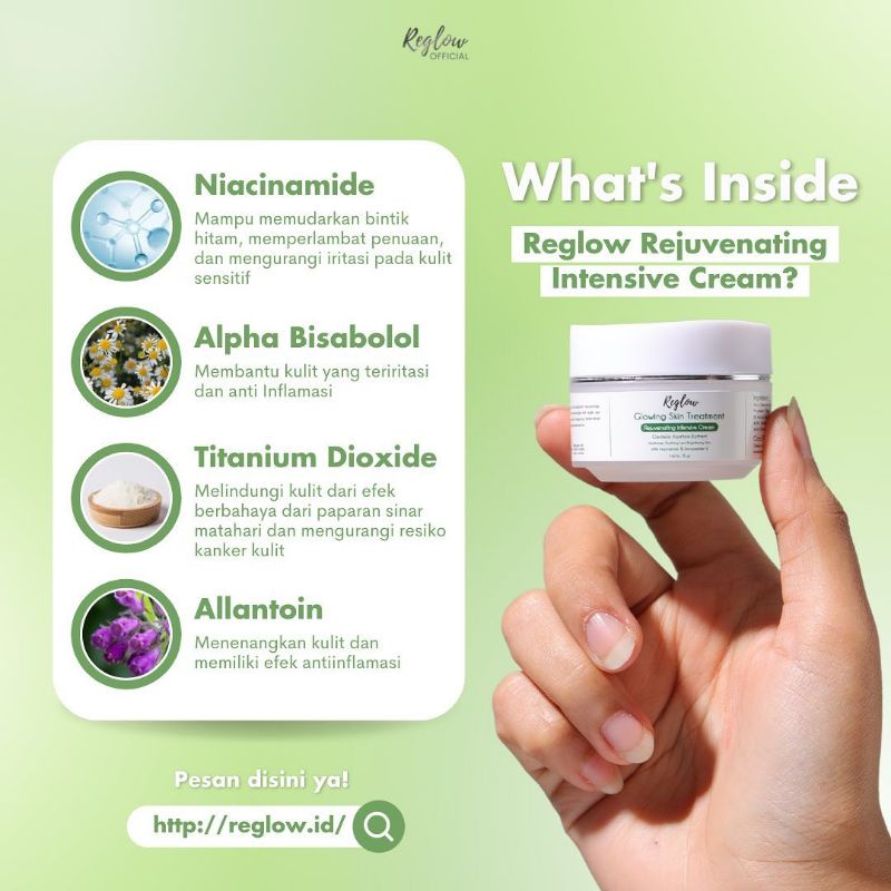 reglow krem. reglow rejuvenating intensive krim. krim malam rwglow. skin care reglow