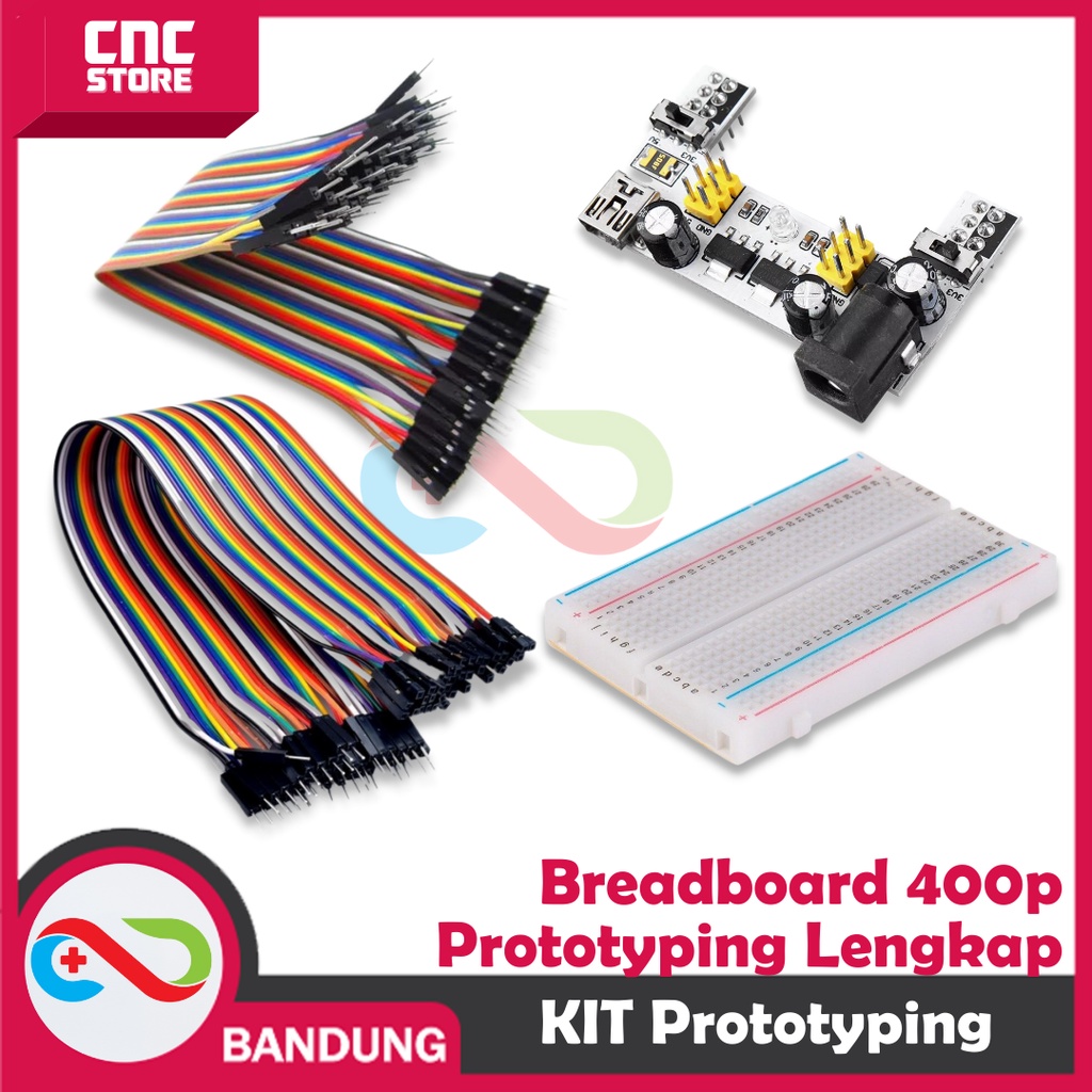 PAKET LENGKAP BREADBOARD KIT PROTOTYPING MB102 400P