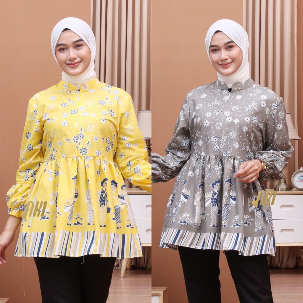 Batik alina Baju Batik Wanita Modern Atasan Batik Kerja Wanita Blouse Batik Tunik Batik Kantor Seragam Batik Modern M L XL XXL