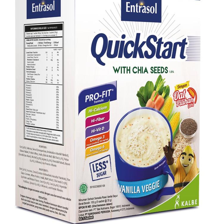

[M-H7H] ✪] Entrasol Quick Start Minuman Sereal Vanila Veggie 5 pcs-kekinian