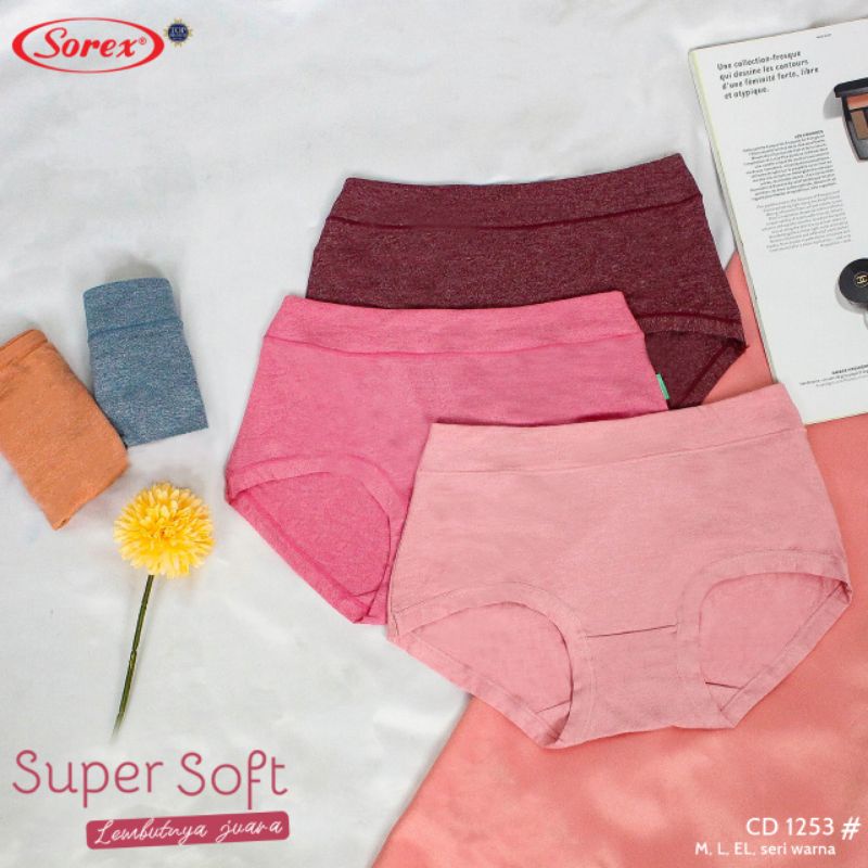6PCS / Setengah Lusin CD Sorex 1253 Celana Dalam Wanita Super Soft Halus Lembut
