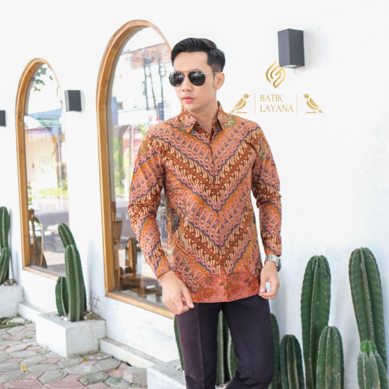 Kemeja Batik Dwipanda Terracota Baju Formal atau Nonformal