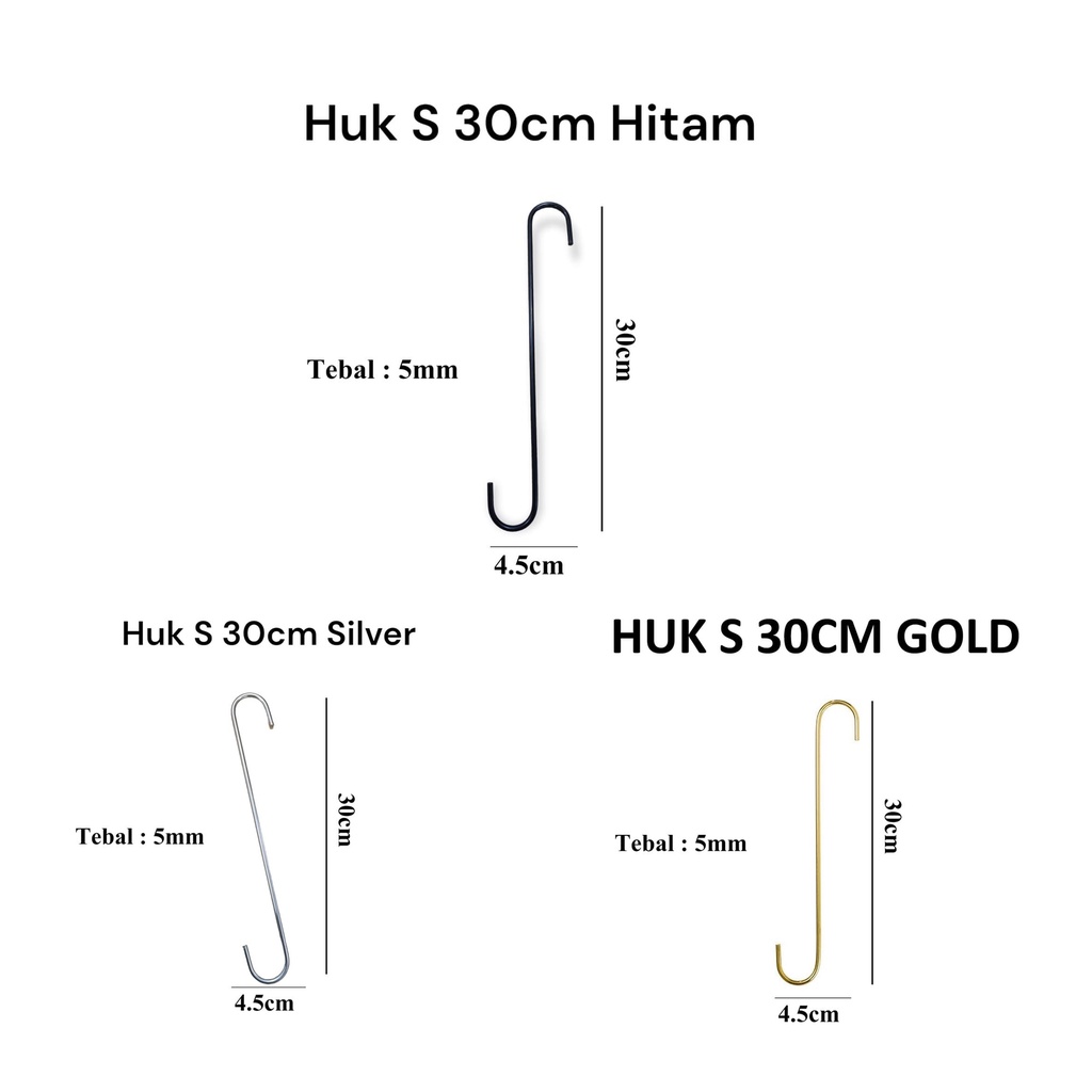 Hook Cantolan S Stainless Steel Ukuran 30cm - harga/pc