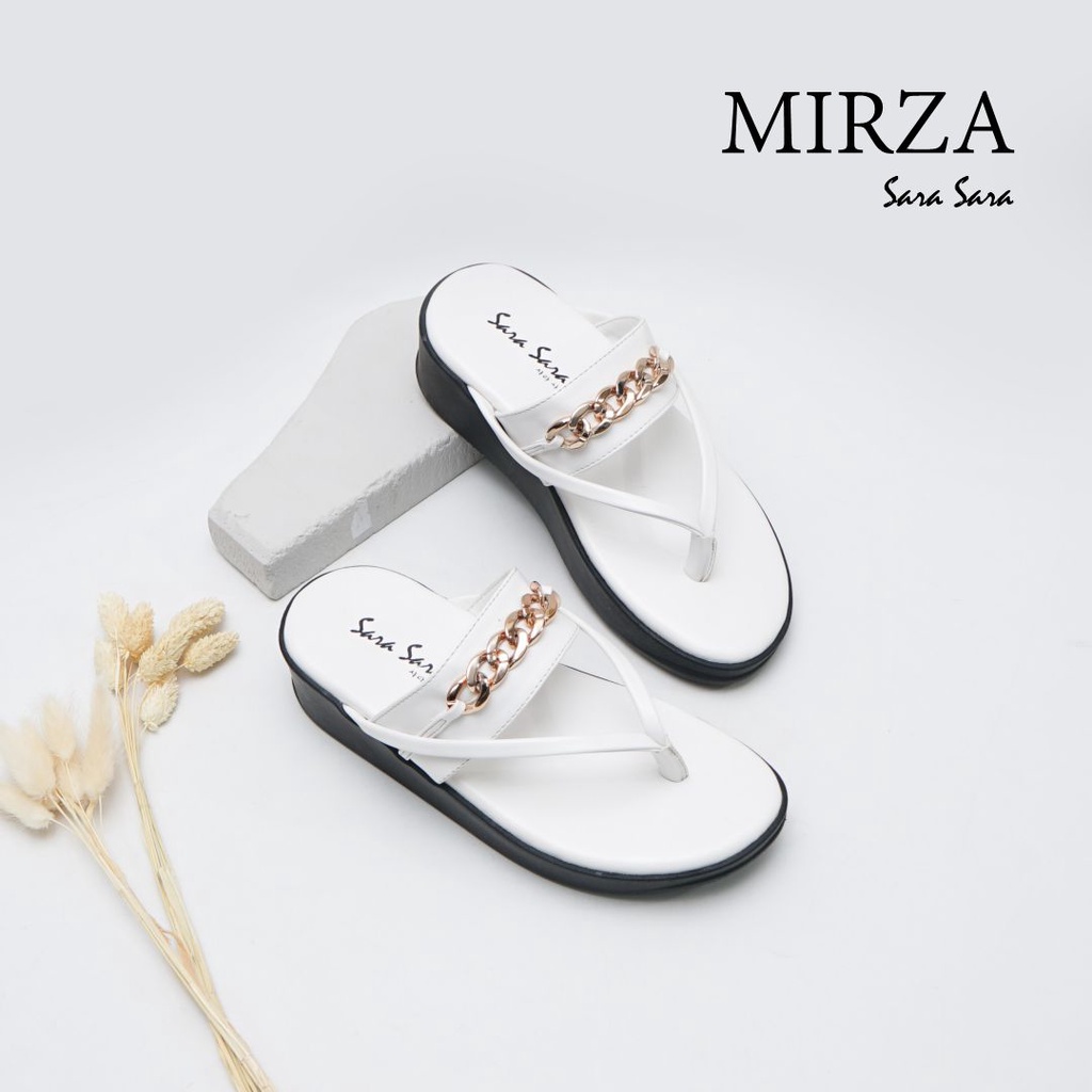 Sara Sara Mirza Sendal Jepit Wanita Hak Sandal Wedges Jepit Cewek Cantik Rantai Size 36-40