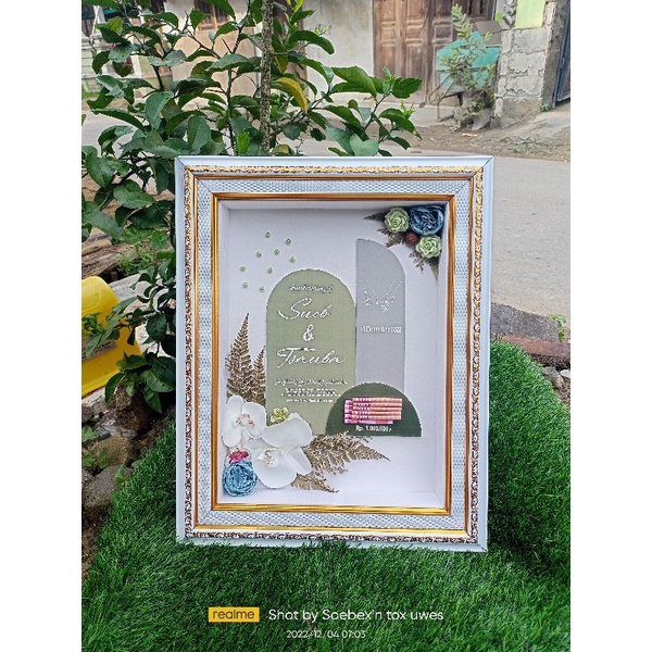 Mahar Pernikahan Bunga Latex Simple Murah Bingkai Figura Foto Mahar Pernikahan Seserahan Pengantin B