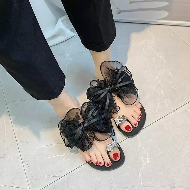 Sandal Sendal Flat Wanita Fashion Dewasa Model Pita Diamond Sandals