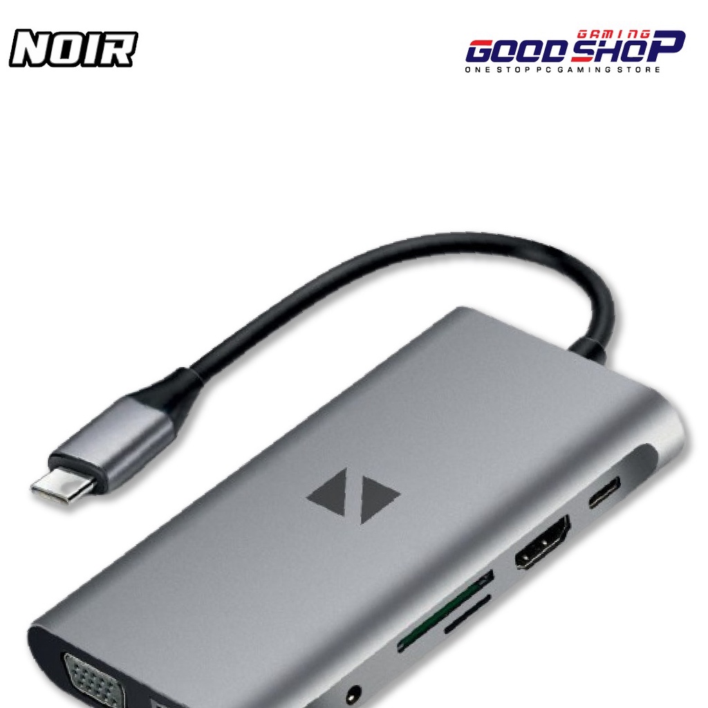 NOIR 10in1 USB TYPE C HUB TO HDMI 4K LAN USB 3.0 FAST CHARGING MACBOOK