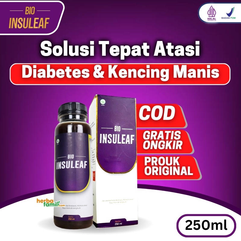 BIO INSULEAF 250ml | Herbal Alami Turunkan Gula Darah - Ringankan Gejala Kencing Manis | Solusi Atasi Gula Darah Tinggi