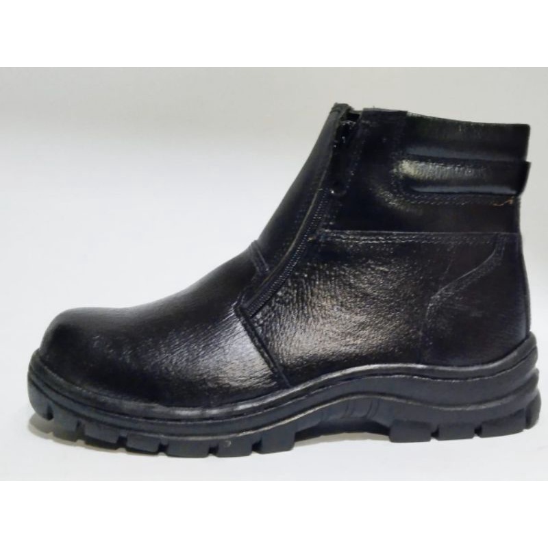 sepatu safety pria boot/sepatu safety boot seleting /sepatu safety kulit asli sol karet ujung besi