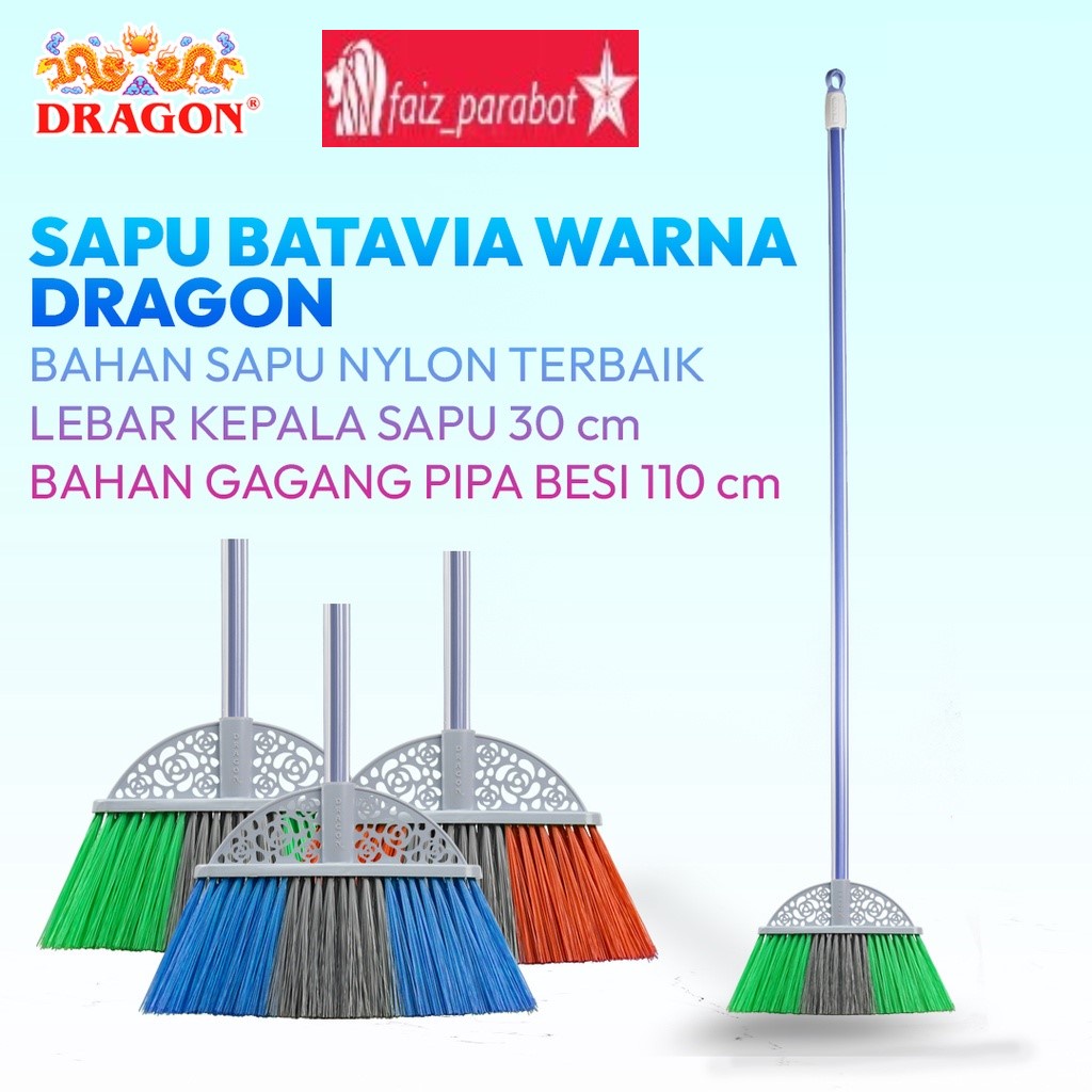 Sapu Nylon Batavia (warna) + Gagang Dragon Sapu