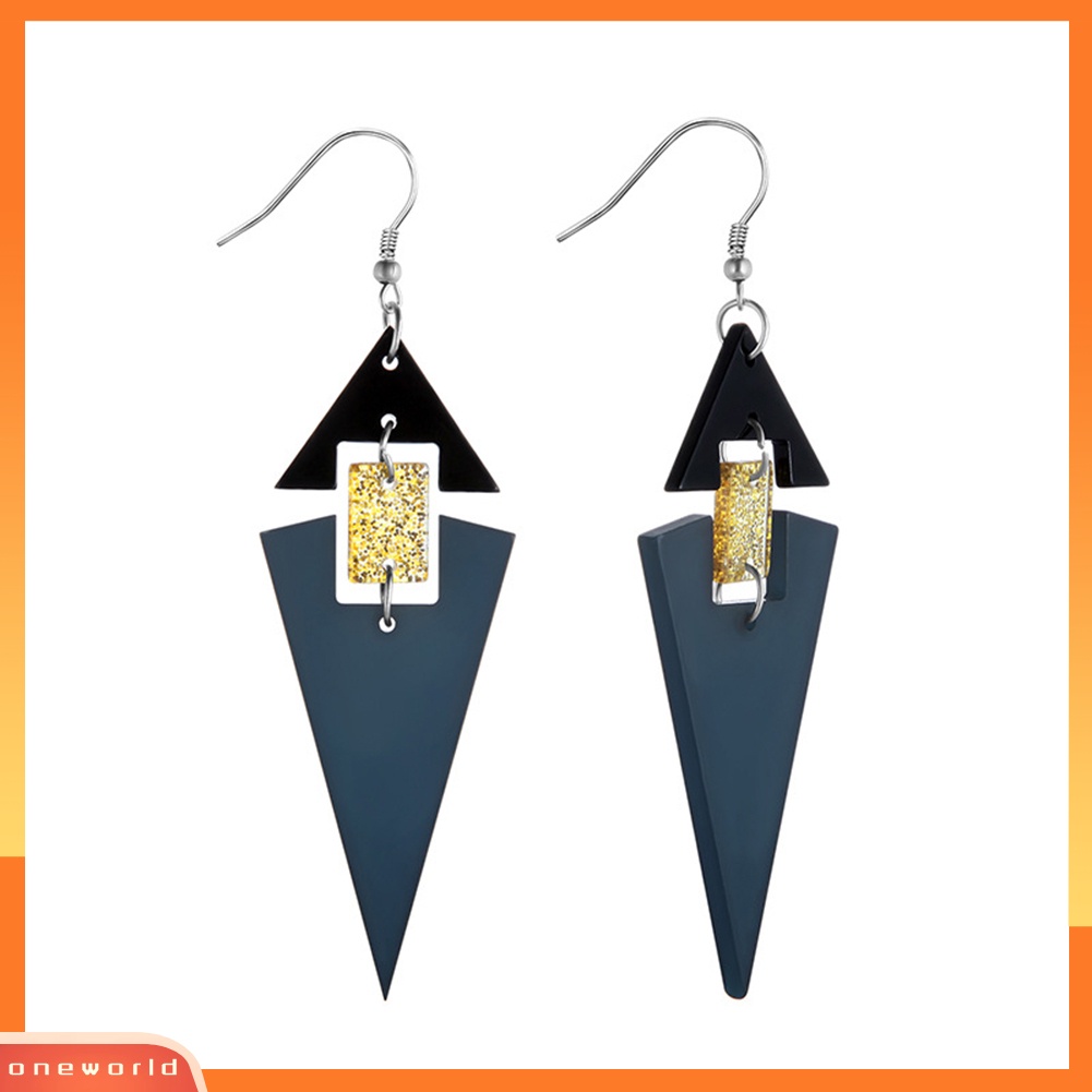 [WONE] Fashion Wanita Segitiga Panjang Liontin Anting Pernyataan Pesta Perhiasan Hadiah