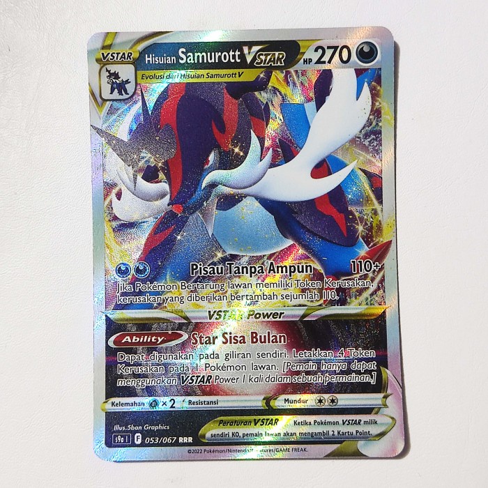 Kartu Hisuian Samurott Vstar Rrr 053/067 S9A - Kartu Pokemon Indonesia