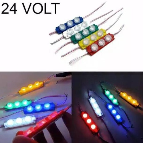LAMPU LED 3 MATA 24 V 3 Watt Modul LED 3 Titik Variasi Truk Bus Neon - Putih