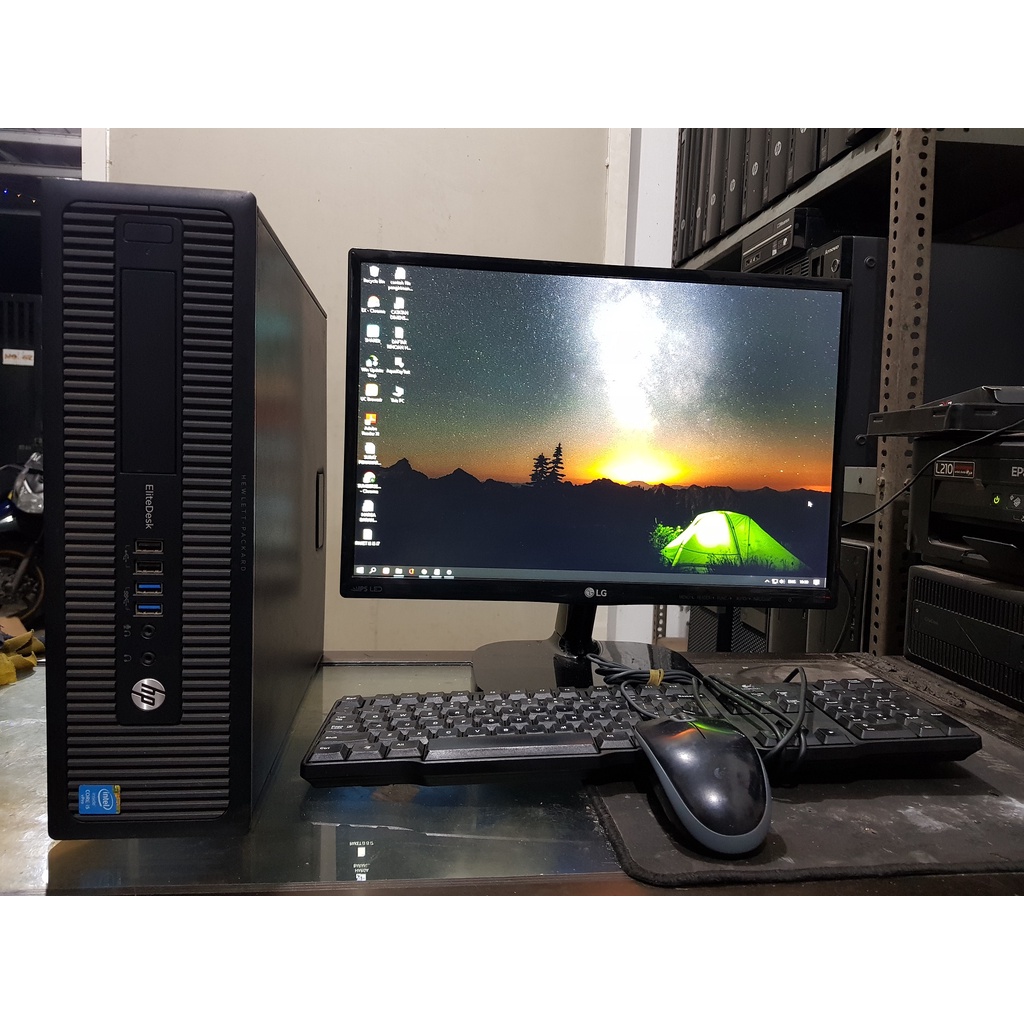 PC BUILTUP LENGKAP CORE i3 2100 RAM 8GB SSD 120GB HDD 500GB MONITOR 19&quot; KEY &amp; MOUSE