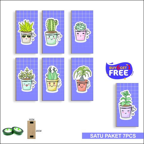 hiasan dinding poster kaktus minimalis lucu murah BELI 6 GRATIS 1 C148