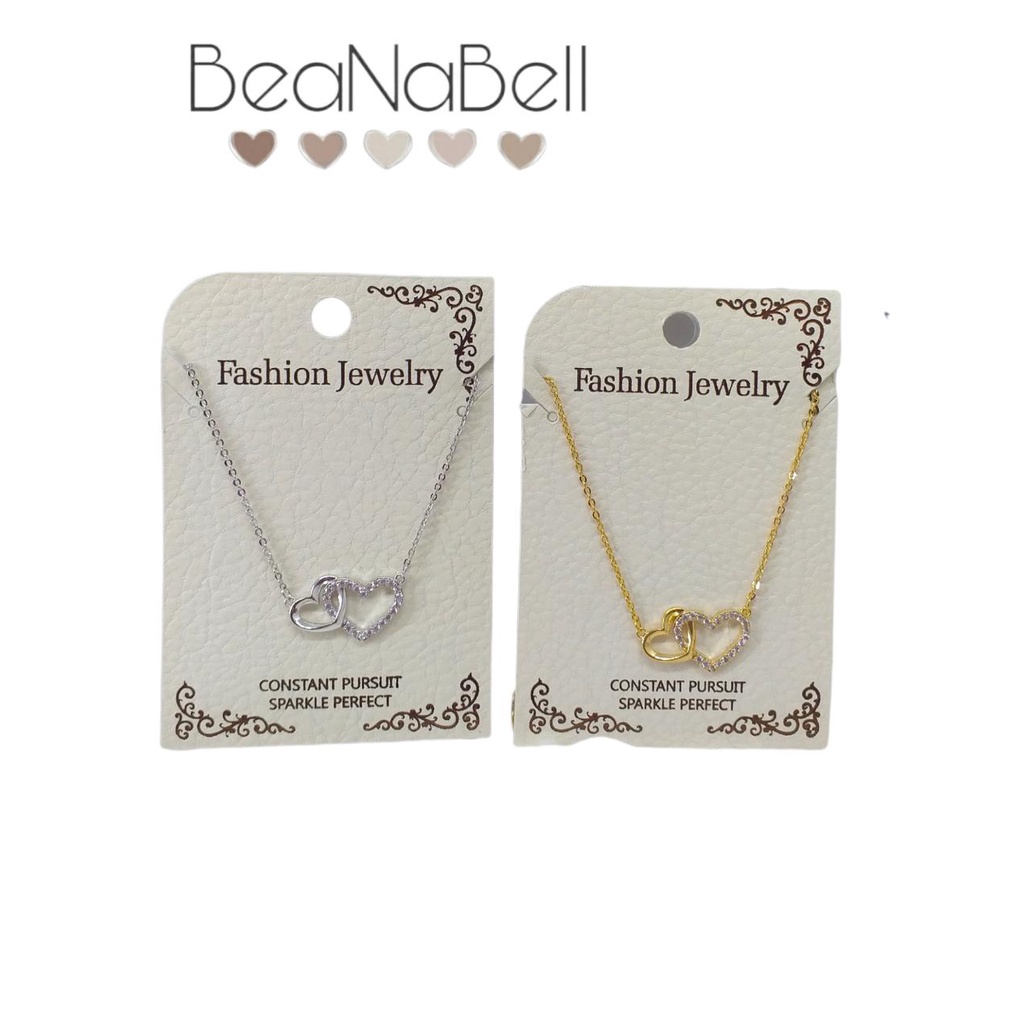 Beanabell Kalung Liontin Korea Premium Model Love Dua Fhasion Jewelry KC013