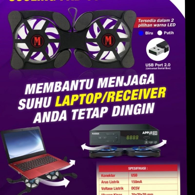Matrix Kipas Pendingan STB / Set Top Box / Cooling Pad USB