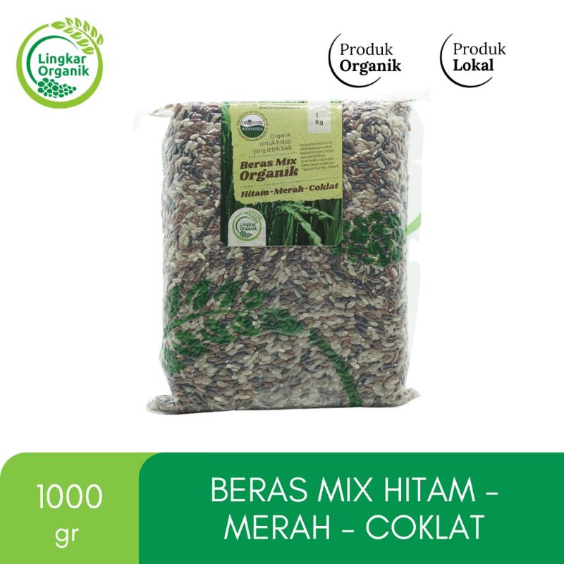 

Beras organik mix whole grain merah coklat hitam lingkar organik 1kg