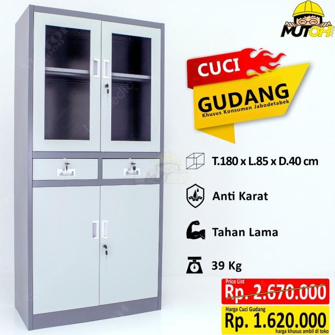 

DISKON LEMARI ARSIP LEMARI BESI - PINTU KOMBINASI SWING TARIK 2 LACI SALE