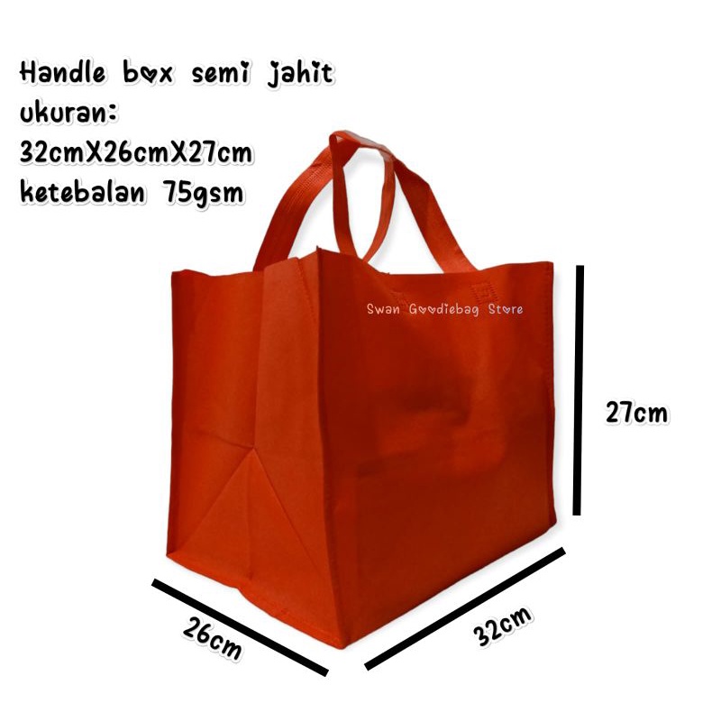 

(LUSINAN 12 PCS) Goodie bag Box HBJ 32x26x27 tas box/ tas spunbond/tas hajatan/ tas dus nasi